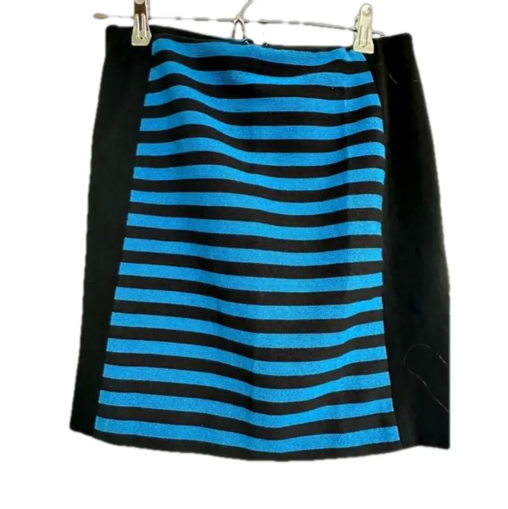 Ann Taylor Blue and Black Striped Mini Skirt | 4P